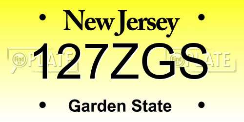 127ZGS New Jersey License Plate