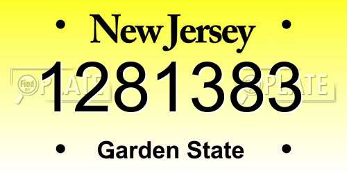 1281383 New Jersey License Plate