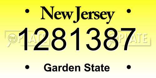 1281387 New Jersey License Plate