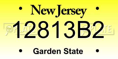 12813B2 New Jersey License Plate
