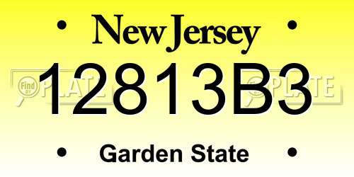 12813B3 New Jersey License Plate