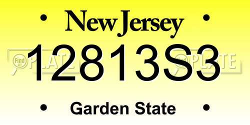 12813S3 New Jersey License Plate