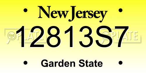 12813S7 New Jersey License Plate