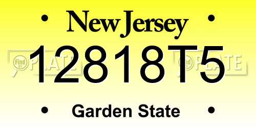 12818T5 New Jersey License Plate