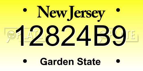 12824B9 New Jersey License Plate