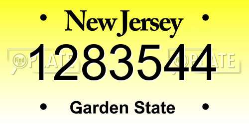1283544 New Jersey License Plate
