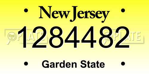 1284482 New Jersey License Plate