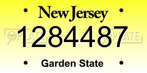 1284487 New Jersey License Plate