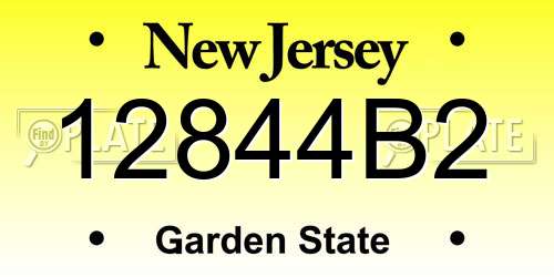 12844B2 New Jersey License Plate