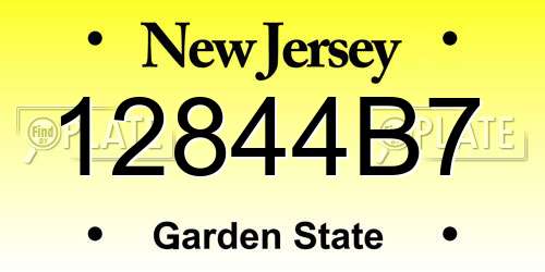 12844B7 New Jersey License Plate