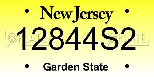 12844S2 New Jersey License Plate