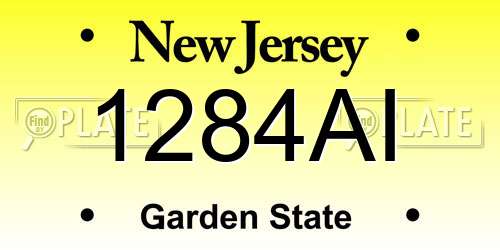 1284AI New Jersey License Plate