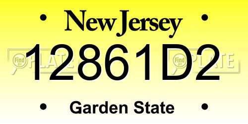 12861D2 New Jersey License Plate