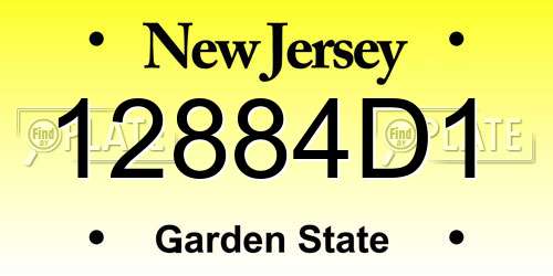 12884D1 New Jersey License Plate