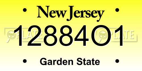 12884O1 New Jersey License Plate