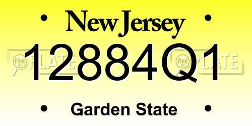 12884Q1 New Jersey License Plate