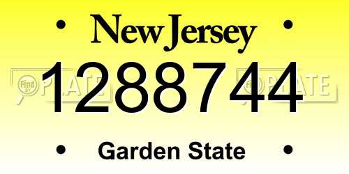 1288744 New Jersey License Plate