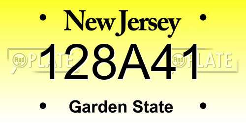 128A41 New Jersey License Plate