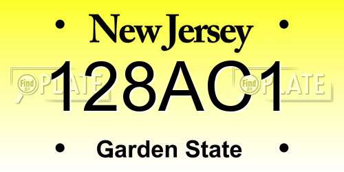 128AC1 New Jersey License Plate