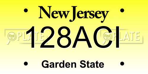 128ACI New Jersey License Plate