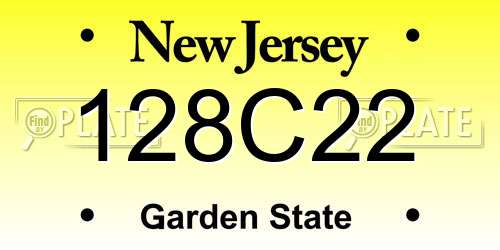 128C22 New Jersey License Plate