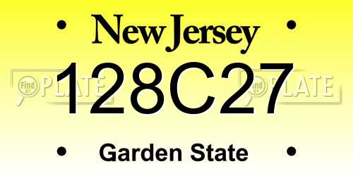 128C27 New Jersey License Plate