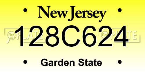 128C624 New Jersey License Plate