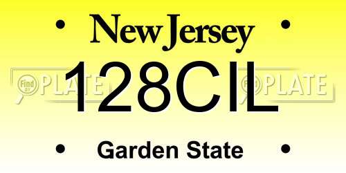 128CIL New Jersey License Plate