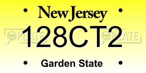 128CT2 New Jersey License Plate