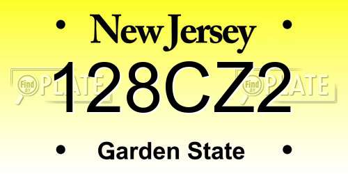 128CZ2 New Jersey License Plate