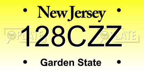 128CZZ New Jersey License Plate