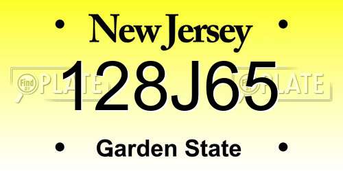 128J65 New Jersey License Plate