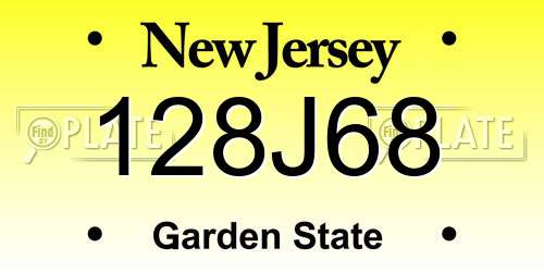 128J68 New Jersey License Plate