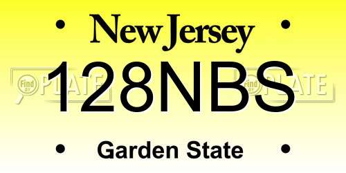 128NBS New Jersey License Plate