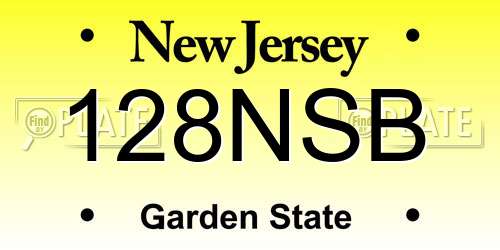 128NSB New Jersey License Plate