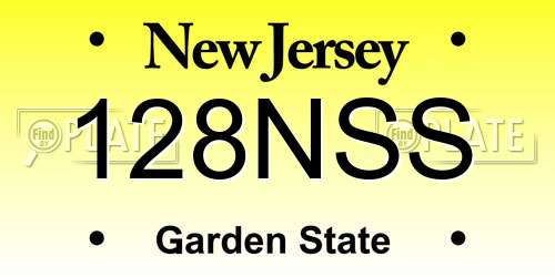 128NSS New Jersey License Plate