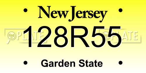 128R55 New Jersey License Plate