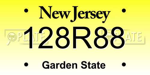 128R88 New Jersey License Plate
