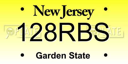 128RBS New Jersey License Plate