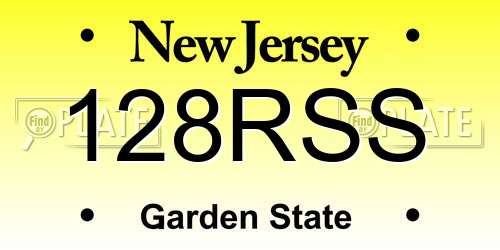 128RSS New Jersey License Plate