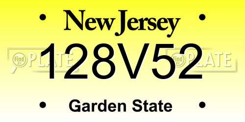 128V52 New Jersey License Plate