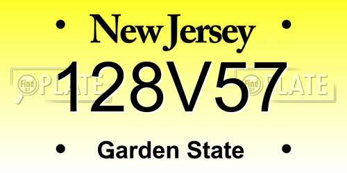 128V57 New Jersey License Plate