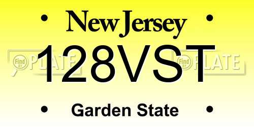 128VST New Jersey License Plate