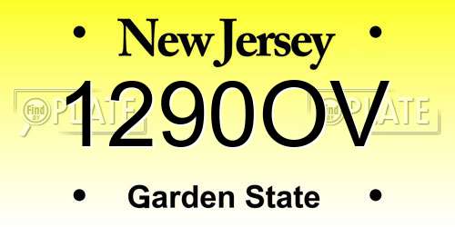 1290OV New Jersey License Plate