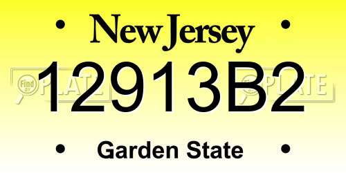 12913B2 New Jersey License Plate