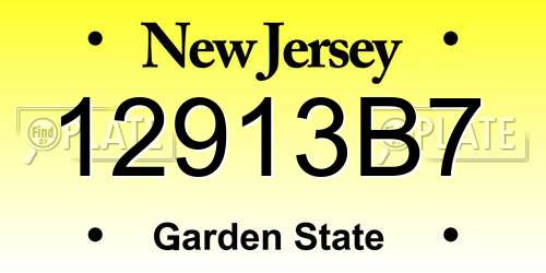 12913B7 New Jersey License Plate