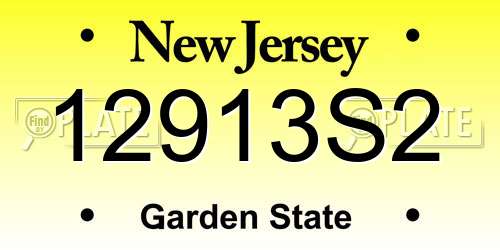12913S2 New Jersey License Plate