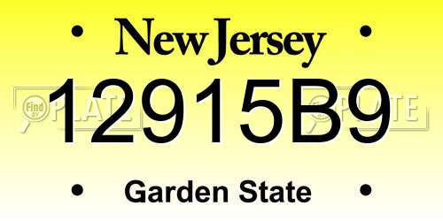 12915B9 New Jersey License Plate