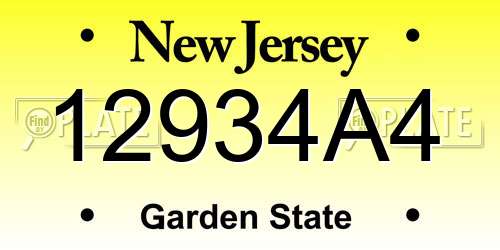 12934A4 New Jersey License Plate