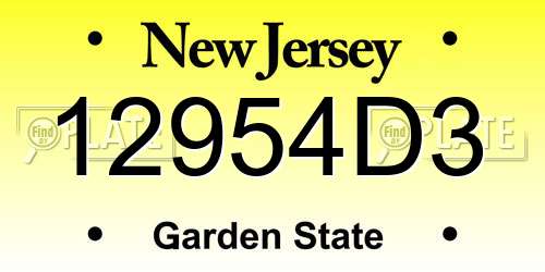12954D3 New Jersey License Plate